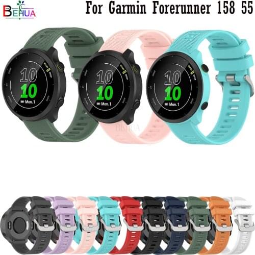 BEHUA For Garmin Forerunner 158 55 245 245M 645 Vivoactive 3 / Garmin venu sq Strap 20mm Silicone WatchBand bracelet WristStrap
