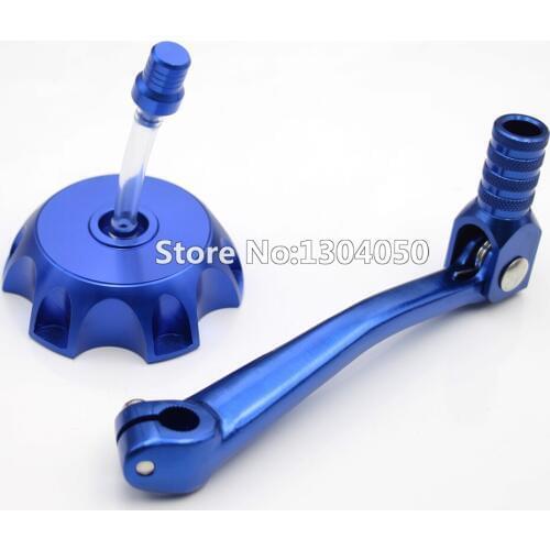 Alloy Folding Gear Shifter Shift Lever with Performance CNC Gas Fule Tank Cap For 110 125 140 150 160 cc Pit Dirt Bike