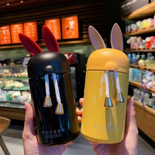 Rabbit Ear Shape 300ml Thermos Cup Mens and Womens Cup Stainless Steel Tea Cup Lovely Thermos Cup Water Bottle Thermos Mug