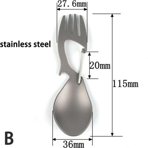 Titanium Camping Hiking Tableware Spork Fork Spoon Utensil Outdoor Picnic Gadget Outdoor Cooking