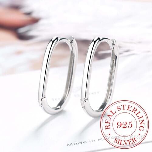 100% Real 925 Sterling Silver Geometric Stud Earrings For Women 2020 Korean Romantic Earring Brincos pendientes