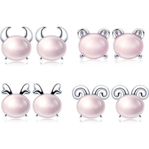 100% 925 sterling silver fashion animal design stud earrings for women wholesale jewelry birthday gift drop shipping cheap