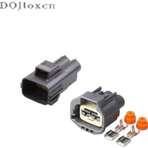 1 Set 2 Pin Waterproof Automotive Electrical Wiring Connector 6.3 MM Female Plug With Pins And Seals 7283-5596-10 7282-5596-10