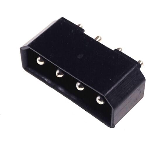 10 pcs 5.08 mm 4 Pin D Shape Wafer Male Contact Pin Vertical PCB 8981 IDE 4 Pin D ATX / EPS Power Connector Black Solid Terminal