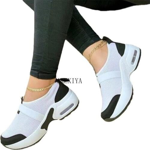 2021 Spring and Autumn Fashion Casual Single Shoes Women Comfortable Flat-bottomed Flying Knitted Casual Womens Shoes