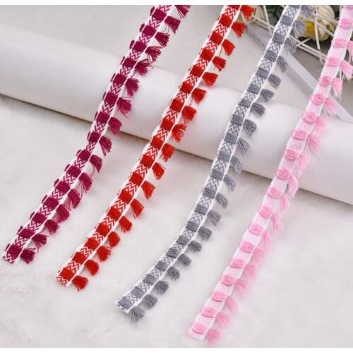 5 yards Colorful Tassel Lace Ribbon Diy Shoes Hat Dress Neckline Cuff Decoration Trims Hairwear Sewing Accessories