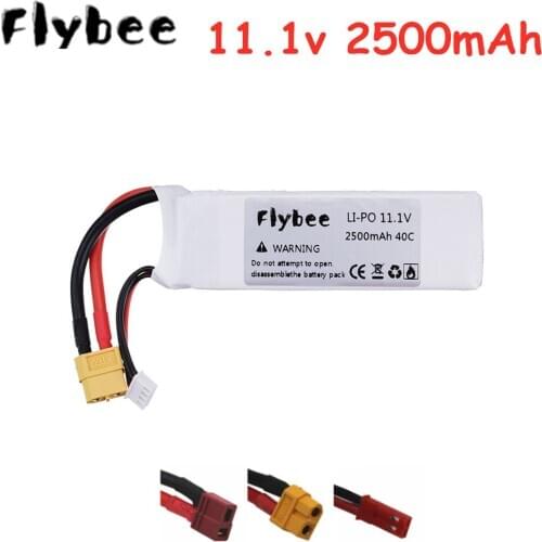 11.1V 2500mAh 40C Lipo Battery For RC T-REX 450 X16 X21 X22 Airplane Helicopter Sparts Part 3s 11.1v Rechargeable Battery 1pcs