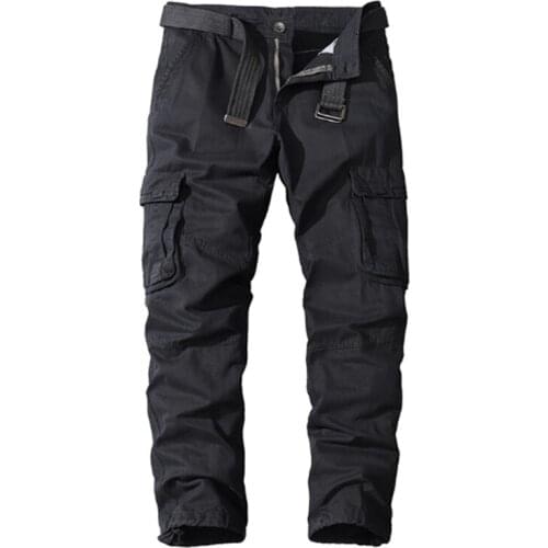 Khaki Casual Pants Men Military Tactical Joggers Cotton Cargo Pants Men Multi-Pockets Black Army Long Trousers Male Clothing
