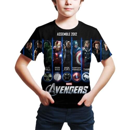 Disney Anime marvel Avengers spiderman T- Shirt Kids Tees 3D Printing Clothing Tops Children Summer Baby Boy Girl Funny Costume
