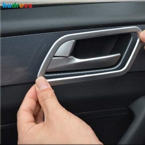 For Hyundai Sonata 2015 2016 ABS Matte Inner Door Handle Cover Trim Stickers Decoration Handle Frame Trims Car Styling 4pcs/set