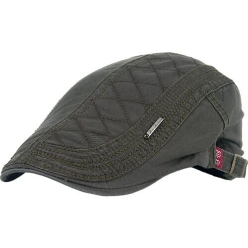 LUCKYLIANJI New Cotton Men Women Berets Caps Autumn Winter Vintage Casual Peaked Caps Grid Embroidery Berets Hats Casquette Cap