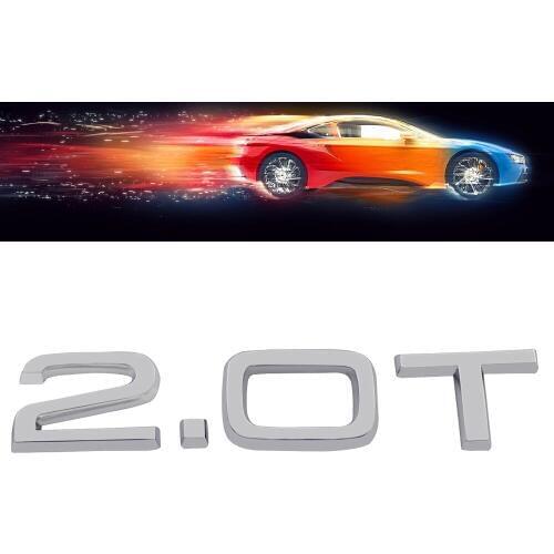 Chrome 2.0 T 2.0T for Auto Car Fender Trunk Lid Emblem Decal Badge Sticker