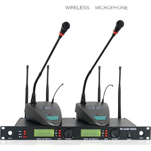 Best Quality KU-93 Professional Wireless meeting microphone double Gooseneck Conference microphone system