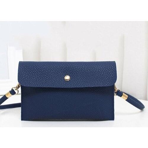 Fashion Women PU Leather Litchi Pattern Messenger Bags women Shoulder Bag Solid Color Buckle crossbody bags