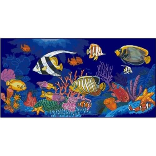 The secret of the deep sea patterns counted 11CT 14CT Cross Stitch Sets DIY Chinese Cross-stitch Kits Embroidery Needlework