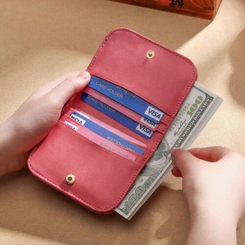 Genuine Leather Small Change Package Woman Mini Coin Package Student Short Wallet Purse Card Holder Pouch For Cards