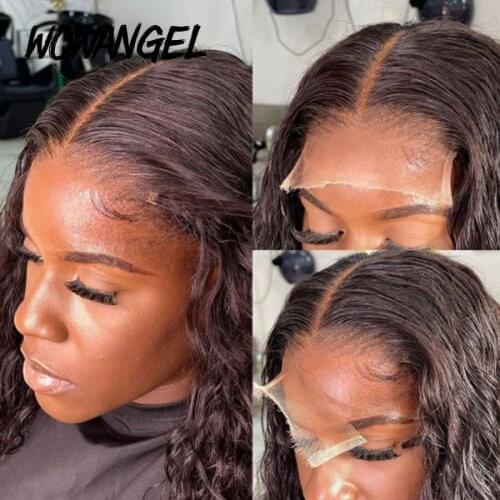 13x4 Full Frontal Wigs Deep Curly HD Lace Front Wig Human Hair Wig Transparent Lace Frontal 5x5 Lace Closure Wig Prelucked