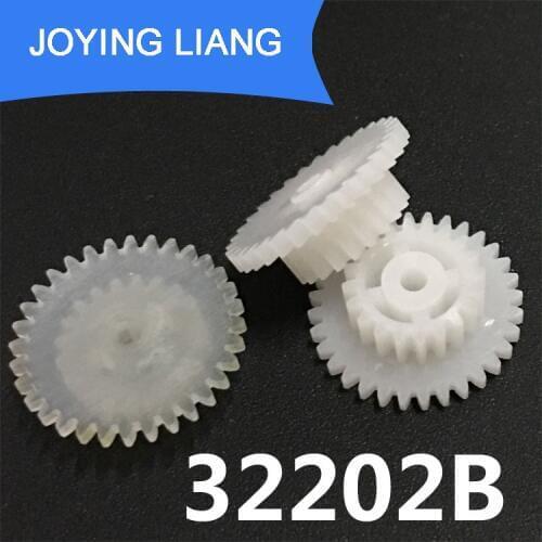 32202B 0.5M Plastic Spur Gear OD 17mm 32 Teeth + 20 Teeth 2mm Loose Fiting DIY Model Steampunk Gears 10pcs/lot