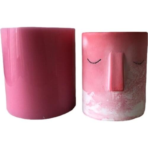 Candle Holder Flowerpot Silicon Mould Face Baking Accessories Chocolate Resin Silicone Molds Cake Decorating Tools
