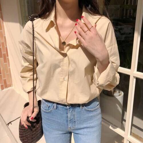 Casual Loose Women Blouses Shirts Single-breasted 2021 Spring Long Sleeve Shirts Oversized Femme Blusas Korean Tops Chic 11297