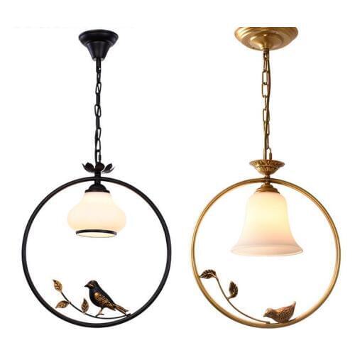 Bird Pendant Lights Modern Indoor Dining Room Kitchen Lamp Gold Black Glass Hanging Lighting 10 Square Meters Luminair