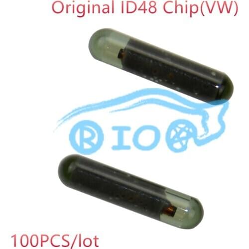 RIOOAK 100pcs/lot Original Car Key Chip CAN (A1) ID48 Transponder Chip Glass Tube Unlock ID 48 Chip for VW for Volkswagen Key