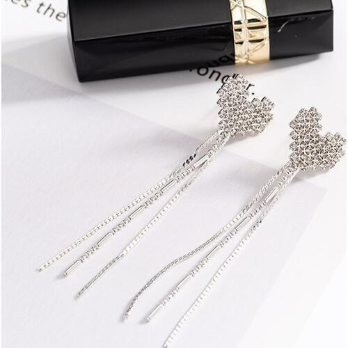 YFJEWE Fashion Elegant Statement Jewelry Brincos Gift New Temperament Long Tassel Heart Drop Dangle Earrings for Women E533