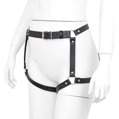 Sm Sex Bondage Goods Leather Pu Chastity Pants with Handcuffs Alternative Flirtation Shorts Unisex Bracelet Underwear