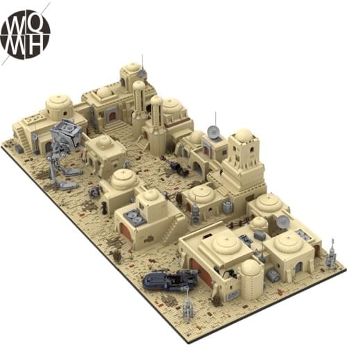 NEW Buildmoc Mos Star Space War Tatooine Eisley Cantina 3045 Compatible Desert Warfare Building Blocks Bricks Toys Children Gift