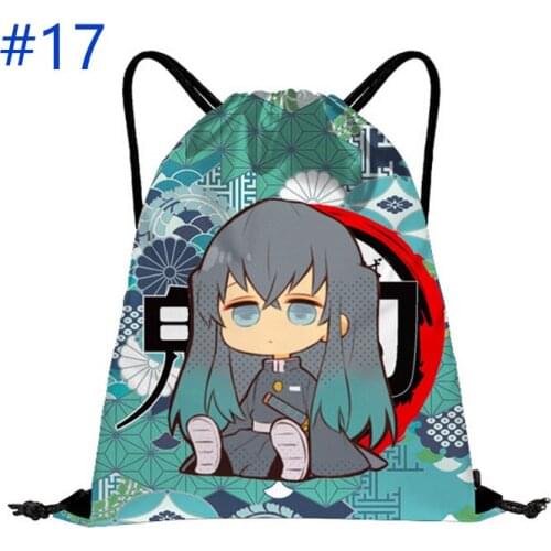 Anime Demon Slayer Shopping Bag Tokitou Muichirou Drawstring Bag Backpack