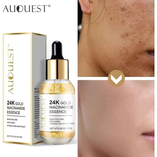 AUQUEST 24k Gold Face Serum Hyaluronic Acid Serum Moisturizing Whitening Day Creams Firming Anti Aging Wrinkle Face Skin Care