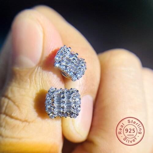 Delicate Female AAA Shiny CZ S925 Sterling plata Earrings pave Mosaic Cubic Zircon Wedding Earrings For Women Statement jewelry