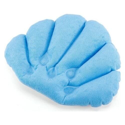 Comfortable Bath Tub PVC Foam Pillow Pad Headrest Inflatable Pillow Suction Cups Multi-colors radom