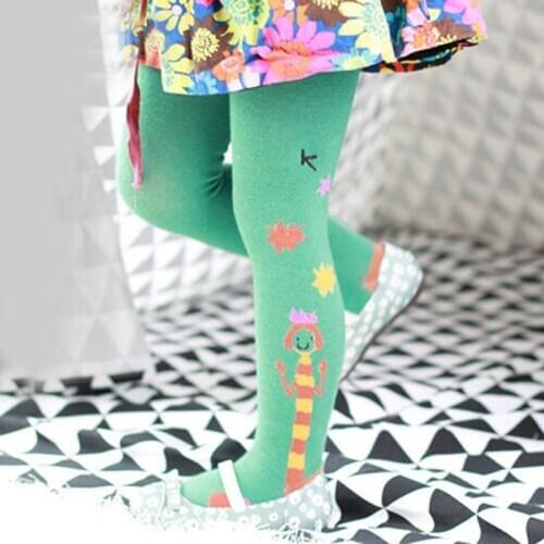 Spring Autumn Girls Tights Cartoon Dolls Baby Girl Pantyhose Fashion Knitted Cotton Cute kids Stocking Baby Pantyhose For 1-7T
