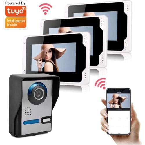 1080P Camera Video Doorbell 7in Wired Video Door Phone Intercom System Multi Language Menu