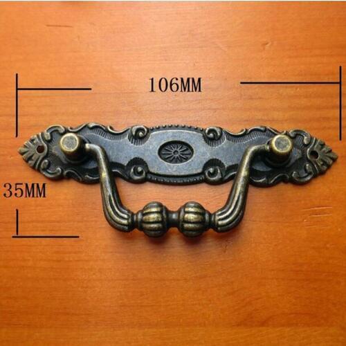 90mm unfold install shaky rustico vintage furniture pulls bronze / antique brass drawer cabinet handle knobs Vintage shaky pull