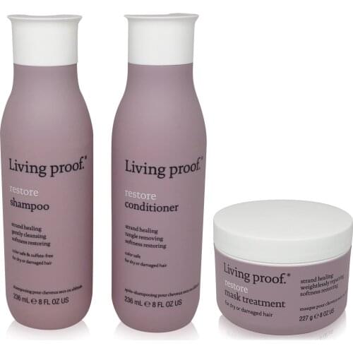 Living Proof Restore-shampoo 236 ml. Conditioner 236 ml.-mask 227 grs. By Living Proof
