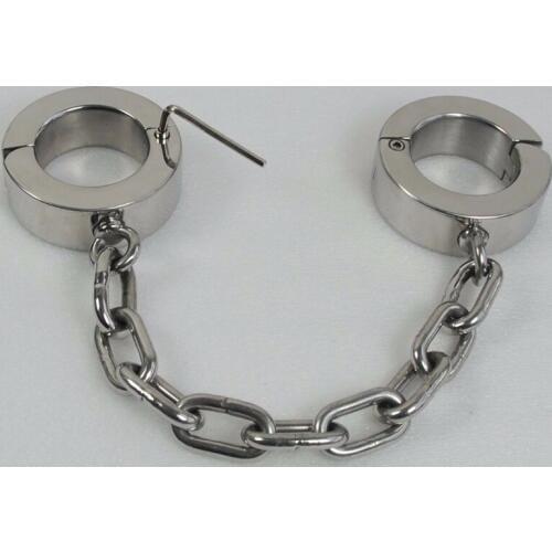 4cm High Super Heavy Thick Ankle Cuffs Stainless Steel Leg Iron Sex Toys For Couples Adult Games Bondage Restraints BDSM Torture