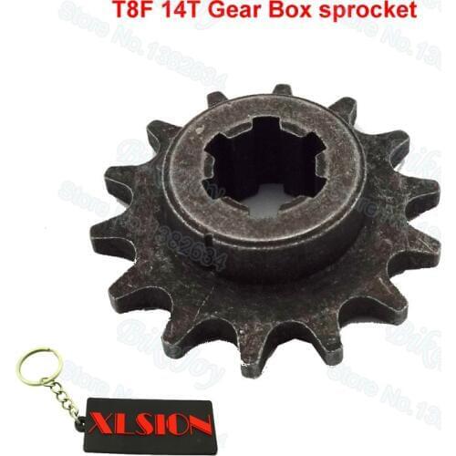 T8F 14 T Tooth Clutch Gear Box Front Pinion Sprocket for 47cc 49cc 2 Stroke ATV Quad Dirt Pocket Mini Motor Bike Crosser