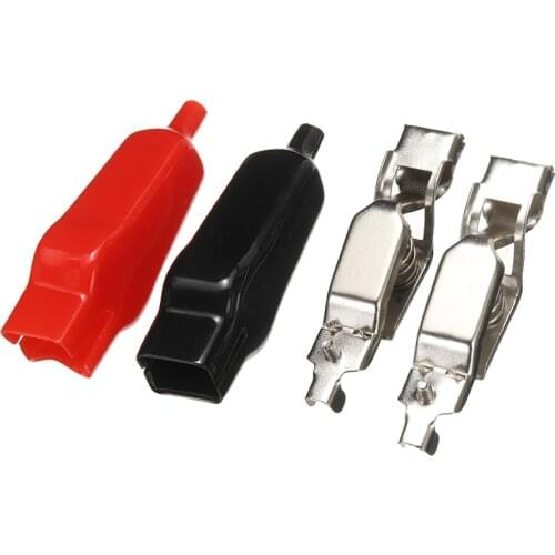 2pcs 20A Insulated Crocodile Battery Clips Car Battery Alligator Clip Clamp Connector for Electrical Battery Test Clamps