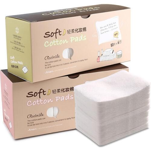 480Pcs Soft Cotton Pads Makeup Remover Wipes Nail Art Polish Acrylic Gel Tips Remover Cleaner Wipe Make Up Cotton Pads 60*70mm