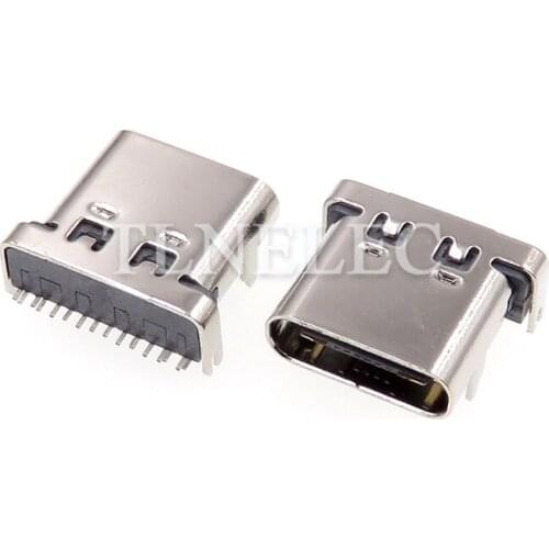 5pcs Micro USB 3.1 Port Type-C 16 Pins Sunk Board Female Patch Socket Plug Board SMT Terminal Electronic Interconnectors