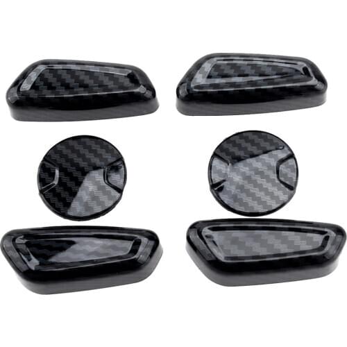 6pcs Black ABS Car Seat Adjustment Switch Handle Button Cover Trim Fit for Ford F150 F-150 2017 2018 2019 2020