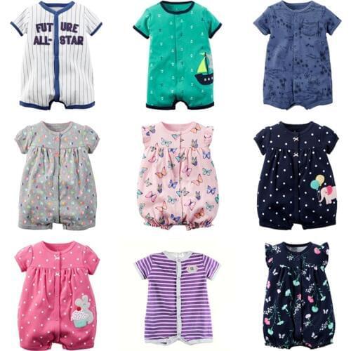 Summer Baby Rompers Cartoon Newborn Girls Clothes Toddler Boys Clothing Short Sleeve Cotton Romper Roupas Bebes Infant Jumpsuits