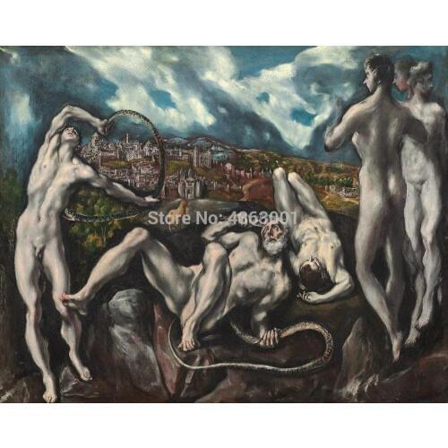El Greco: "Laocoon"-Giclee Fine Art Painting 5D DIY Diamond Painting Kit Full Drill Diamond Embroidery Wall Sticker Cross Stitch
