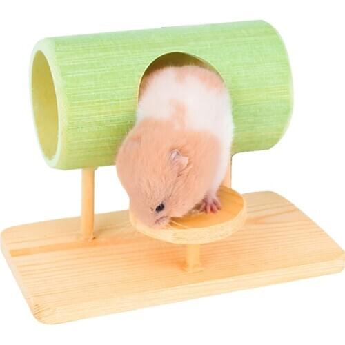 Hamster Tunnel Toy Natural Bamboo Hamster Tube Toy Climbing Cage Toy for Rabbit Ferret Hamster Guinea Pig Hamster Toy Tunnel