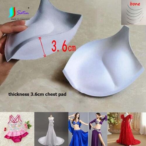 Show Costumes Wedding Dress Swimsuit Underwear Decoration Thickness 36MM White Women Chest Bra Pad S0988L