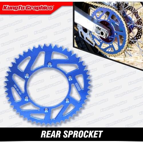 KUNGFU GRAPHICS Rear Aluminum Steel Sprocket 52T for YZ125 250 250X 250F WR250F 450F(Check Fitment in Description)