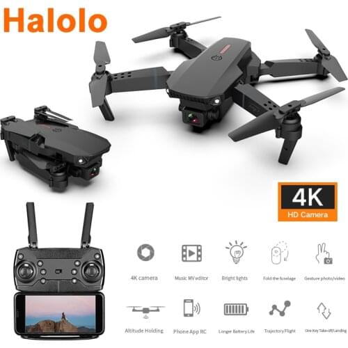 Halolo E88 Drone 4k HD Dual Camera Visual Positioning 1080P WiFi Fpv RC Drone Height Preservation Rc Quadcopter Dron real-time