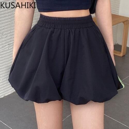 KUSAHIKI 2021 Summer New Woman Shorts Causal High Waisted Korean Short Feminimos Pantalones Cortos De Mujer 6H917